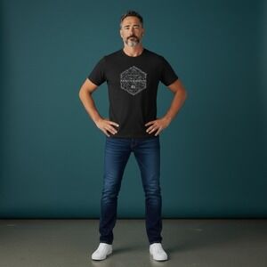 Travis‎ Mathew Mens Black Graphic T Shirt Logo Size M